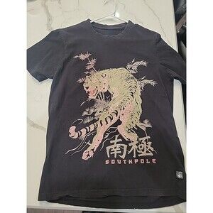 Vtg SouthPole T Shirt WomensTiger with rhinestones Y2K 2000s T grunge Cotton